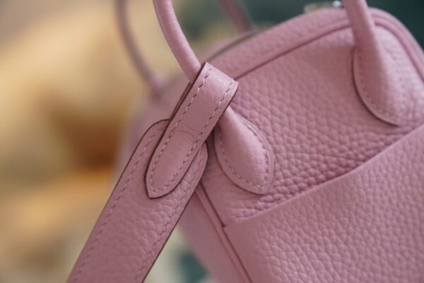 On Sale Hermes Mini Lindy 19CM X9 Mauve Sylyestre Clemence Leather Silver Hardware