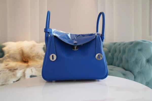 Wholesale Hermes Blue France Lindy 26CM Swift Leather Silver Hardware