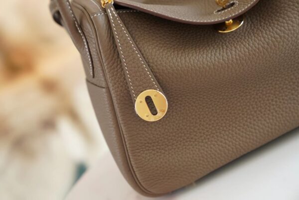 Wholesale GPCMode Hermes Lindy26CM C18 Grey Etoupe Clemence Leather Gold Hardware