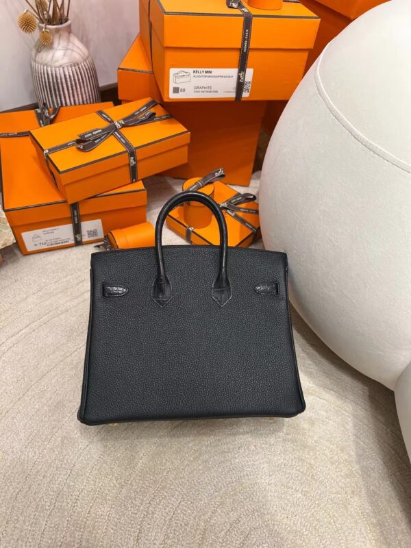 USA Los Angeles Hermes Birkin Touch 25 89 Noir Togo/ Matte Crocodile Gold Hardware