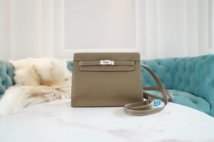 3a634c0d962fa3f GPCMode Hermes Kelly Danse 22CM CK18 Etoupe Swift Leather Silver Hardware