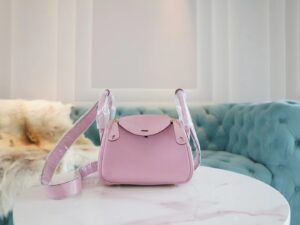 3ae2ae59276e90c Discount Hermes X9 Mauve Sylyestre Chevre Leather Mini Lindy19CM Gold Hardware