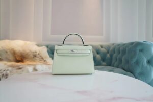 GPCMode Hermes Factory 0S Vert Fizz Mini Kelly 19CM Epsom Leather Silver Hardware