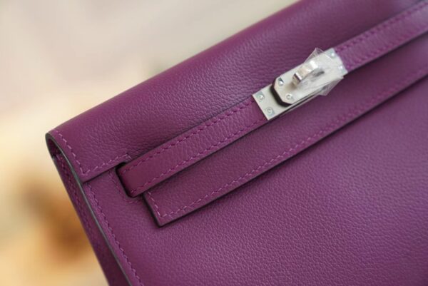 Full Handmade Hermes Kelly Danse22CM P9 Anemone Evercolor Leather Silver Hardware
