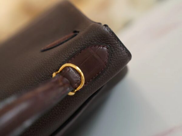 GPCMode Hermes Barenia Faubourg/ Matte Crocodile Kelly Touch 28CM 46 Ebene Gold Hardware