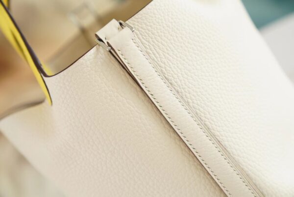 GPCMode Hermes Picotin lock Touch18CM Craie & Lemon Yellow TC Leather/Ostrich Handles