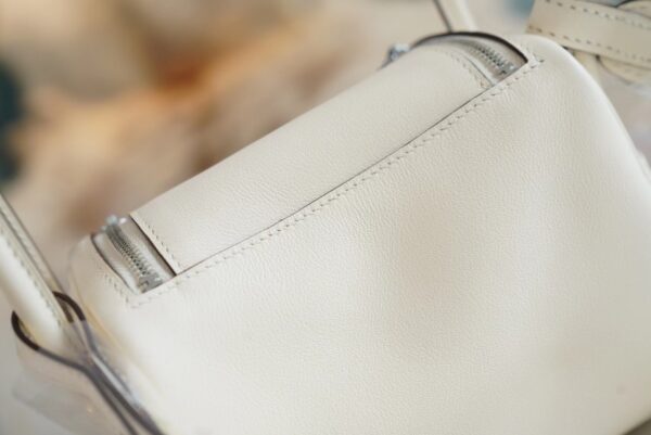 Fashion Hermes Mini Lindy 19CM I2 Nata / Gold Swift Leather Silver Hardware