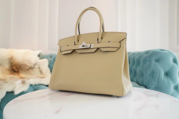 Full Handmade S2 Gris Trench Togo Leather Birkin30CM Silver Hardware