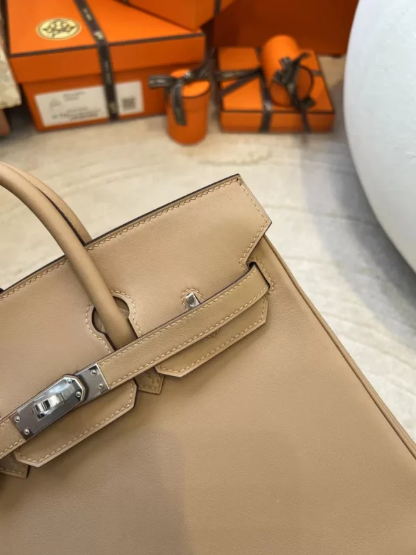 Handmade Hermes Birkin 25CM Swift Leather 0M Chai Silver Hardware