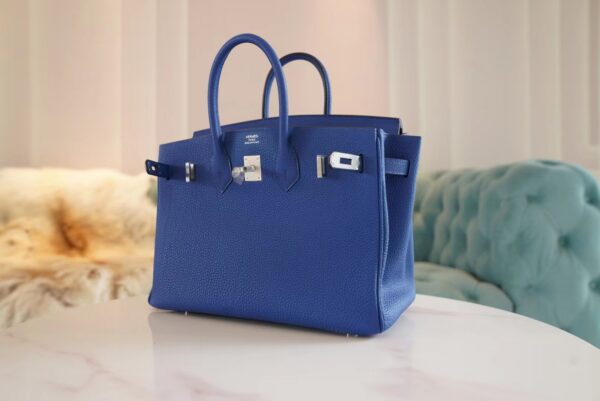 New Arrival Hermes 71 Blue France Togo Leather Birkin25CM Silver Hardware