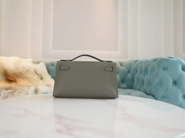 GPCMode Factory Hermes 0L Gris Meyer Swift Leather Kelly Pochette22cm Silver Hardware