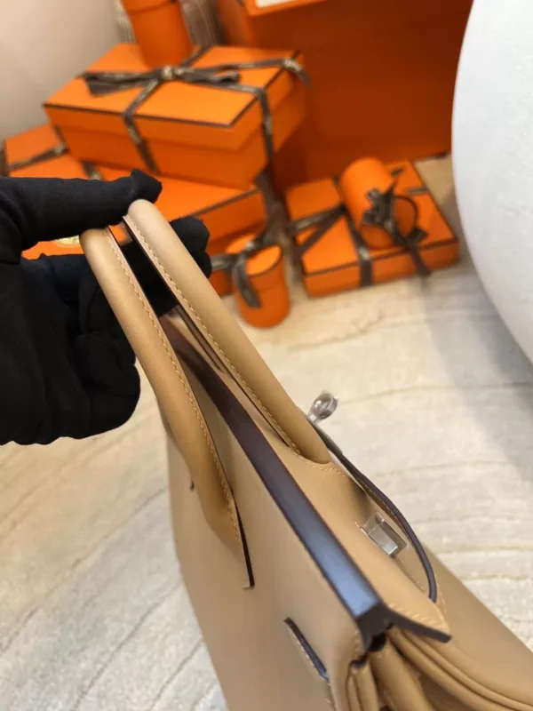 Handmade Hermes Birkin 25CM Swift Leather 0M Chai Silver Hardware