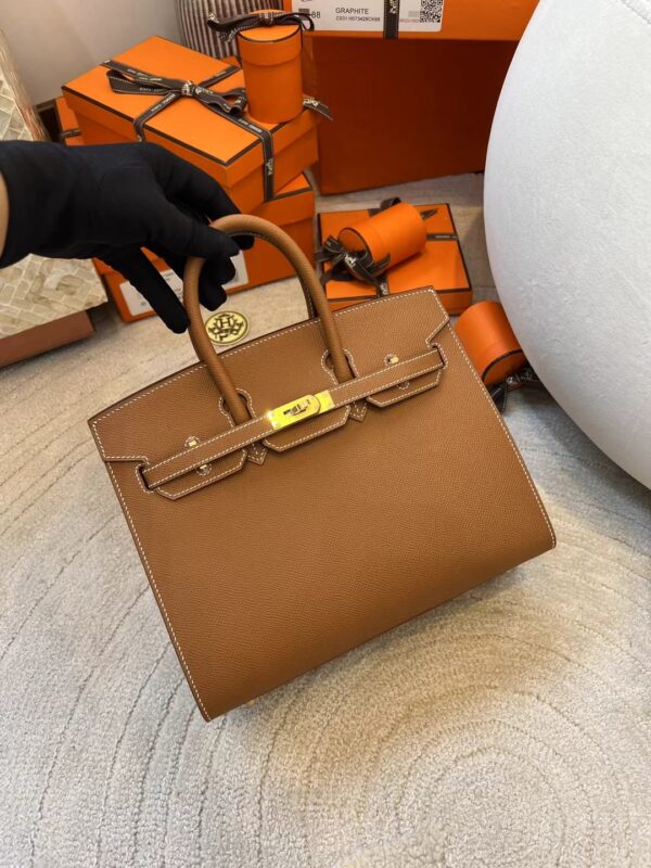 Handmade Hermes Birkin Sellier 25CM 37 Gold Epsom Gold Hardware