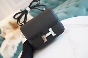 GPCMode Hermes Factory CK89 Black Chevre Leather Constance 19CM Silver Hardware