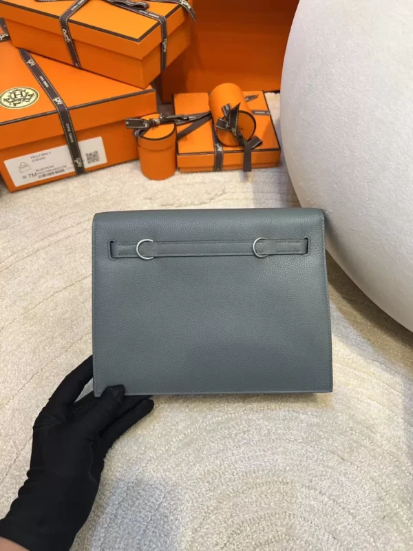 Hermes Kelly Danse 22CM 63 Vert Amande Evercolor Leather Silver Hardware