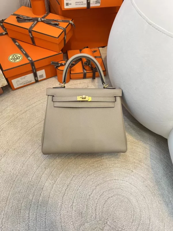 Hermes Kelly 25CM 81 Gris Tourterelle Togo Leather Gold Hardware