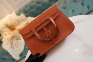 Discount Hermes Halzan25CM 36 Brique Evercolor Leather Silver Hardware