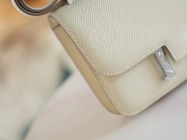 GPCMode Hermes Constance14cm Shoulder Bag C10 Craie Epsom Leather Silver Hardware