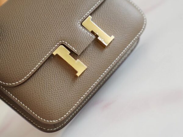 Full Handmade Hermes Constance14cm C18 Gris Etoupe Epsom Leather Gold Hardware
