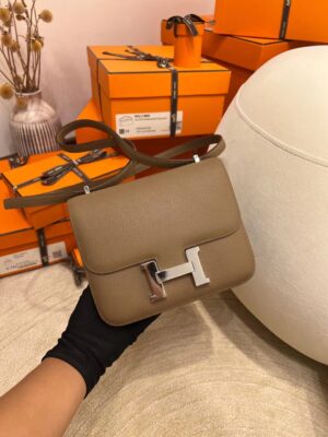 46f3f0f7a2d37cb Canada Toronto Hermes Constance 19CM Evercolor D0 Beige De Weimer Silver Hardware