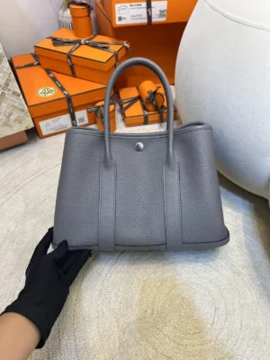 Hermes Garden Party 30CM 8F Etain Negonda Silver Hardware