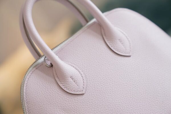 Sale Hermes Mini Bolide 18CM 09 Mauve Pale/ Three Colors Evercolor Silver Hardware