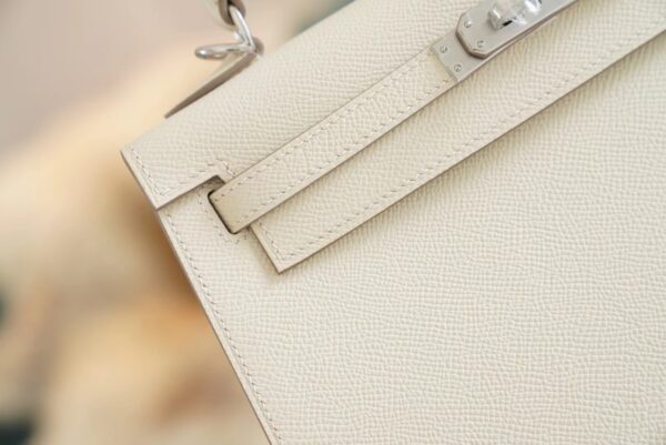 GPCMode Factory Hermes Kelly 25CM C10 Craie Epsom Leather Silver Hardware
