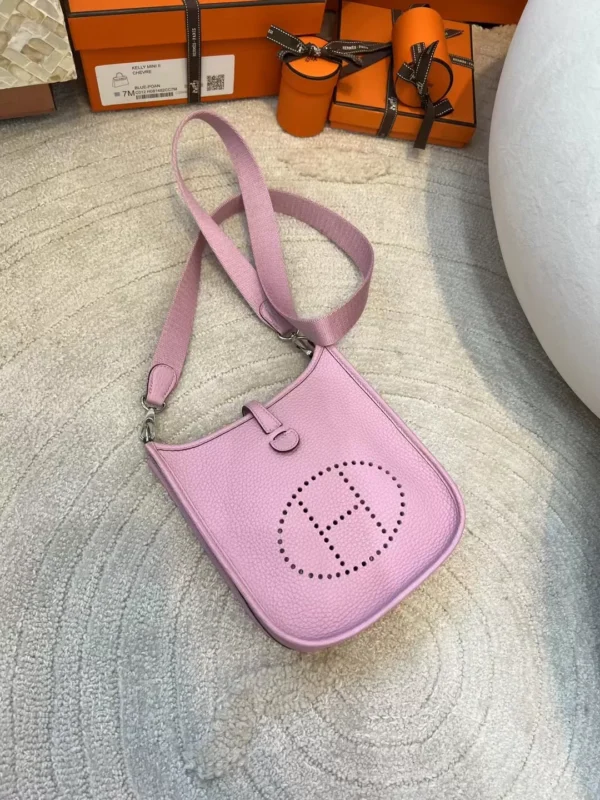 Canada Ottawa Hermes Mini Evelyne 16CM X9 Mauve Sylvestre Clemence Silver Hardware