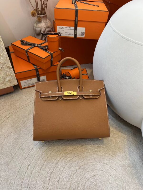 Handmade Hermes Birkin Sellier 25CM 37 Gold Epsom Gold Hardware