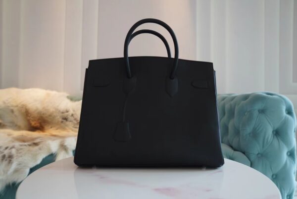 GPCMode Hermes Factory CK89 Black Birkin Shadow 30CM Swift Leather Silver Hardware