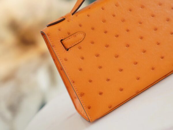 Wholesale GPCMode Factory Hermes Mini Kelly Pochette22cm I9 Abricot Ostrich Leather