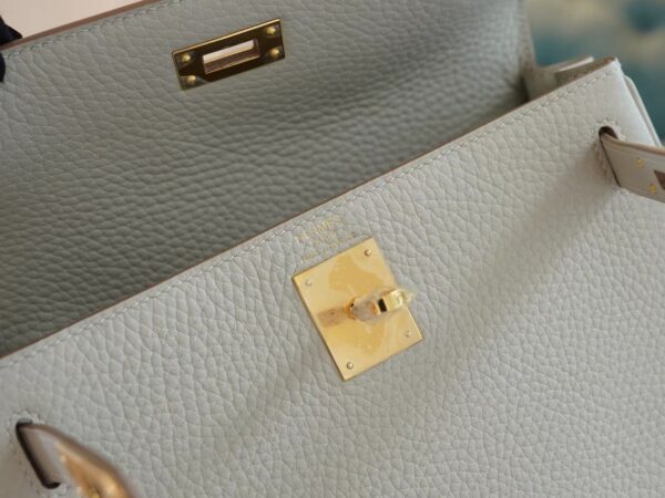 Handmade Hermes Kelly Ado Backpack 22cm Clemence 80 Gris Pearl Gold Hardware