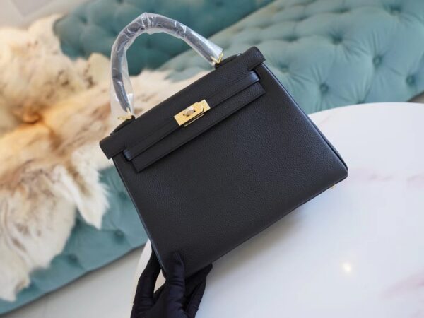 Full Handmade Hermes CK89 Nior Togo Leather Kelly 25CM Gold Hardware