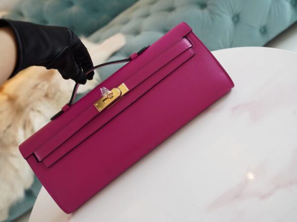 GPCMode Hermes Swift Leather Kelly Cut 31CM L3 Rose Purple Gold Hardware
