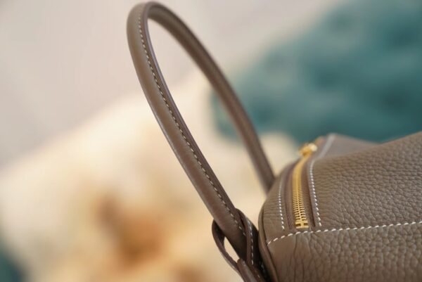 Wholesale GPCMode Hermes Lindy26CM C18 Grey Etoupe Clemence Leather Gold Hardware