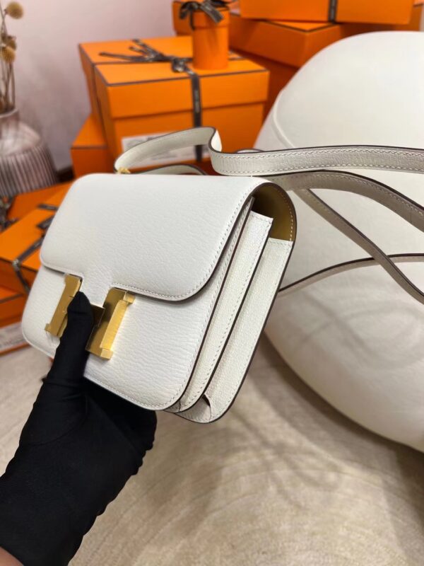 Hermes Shop Constance 19CM Chevre Leather 0T Mushroom Gold Hardware