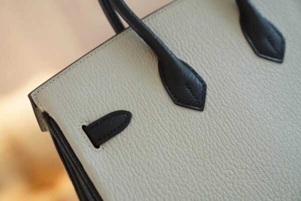 GPCMode Factory Hermes C80 Gris Pearl/CK89 Black Chevre Leather Birkin25CM Silver Hardware