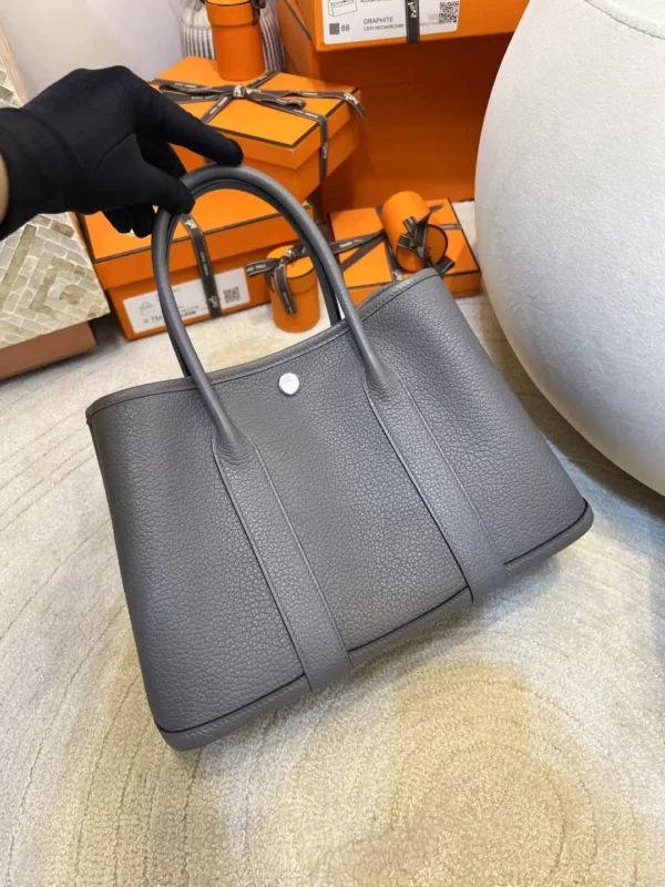 Hermes Garden Party 30CM 8F Etain Negonda Silver Hardware