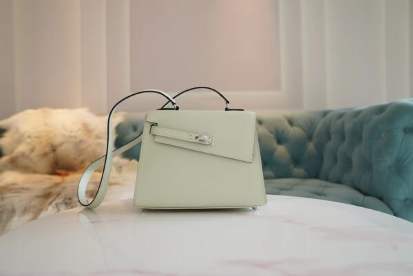 Fashion Hermes Kelly II Sellier En Desordre 20 0S Vert Fizz Epsom Silver Hardware