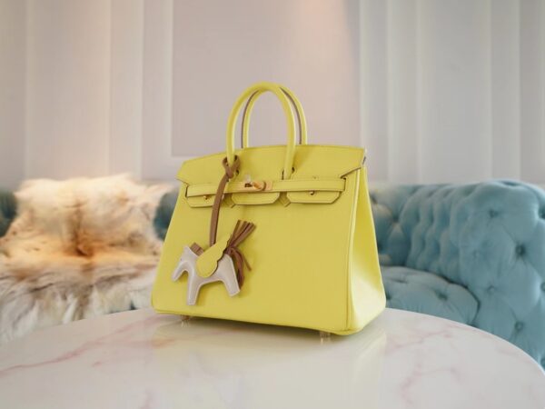 Handmade Hermes Birkin 25CM Epsom 9R Lime Gold Hardware