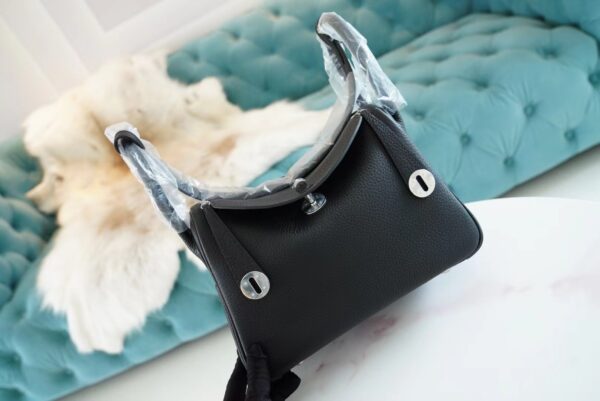 GPCMode Factory Hermes CK89 Black Clemence Leather Lindy26CM Silver Hardware