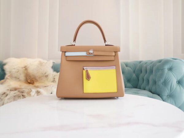 GPCMode Hermes Kelly25CM Colormatic Three Colors Swift Leather Silver Hardware