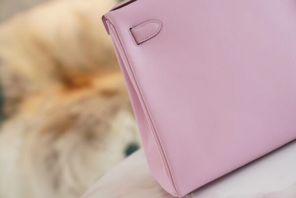 Hermes Boutique Kelly Bag28CM X9 Mauve Sylyestre Swift Leather Silver Hardware