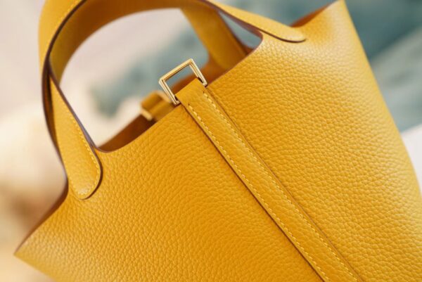 GPCMode Factory Hermes Picotin Bag18CM 9D Amber Clemence Leather Silver Hardware