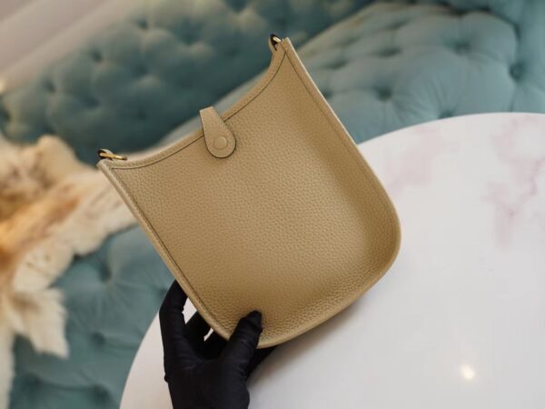 Lcmode Hermes S2 Gris Trench Clemence Leather Evelyne Mini 16CM Gold Hardware