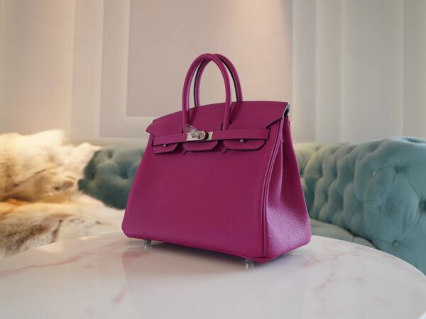 GPCMode Hermes L3 Rose Purple Togo Birkin 25CM Tote Bag Silver Hardware