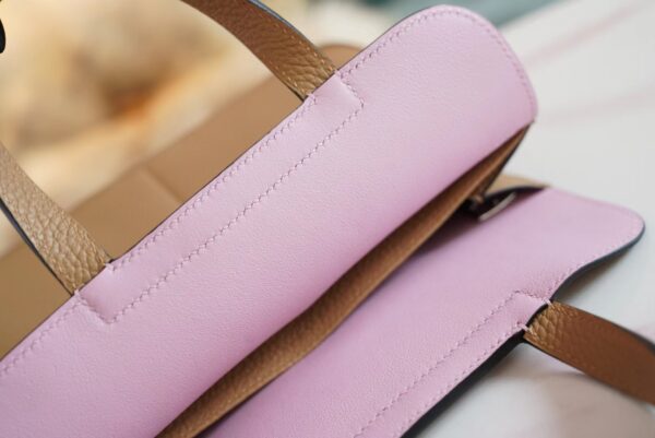 Wholesale Hermes 0M Chai/ X9 Mauve Sylyestre Halzan 25CM Silver Hardware