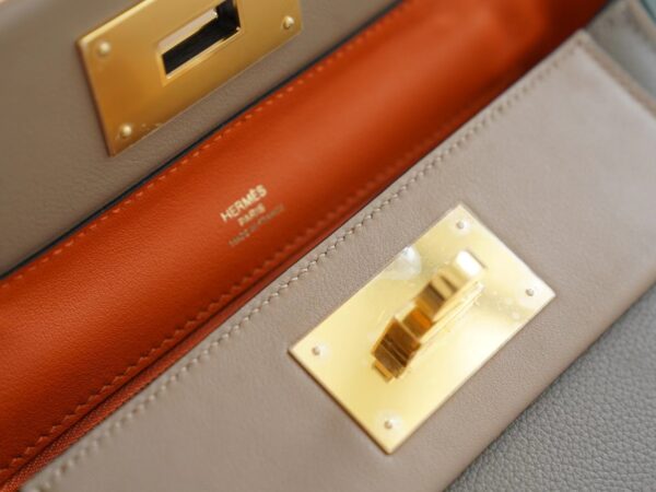 Fashion Hermes Beige De Weimer / Etoupe Mini Kelly 2424 Evercolor Gold Hardware