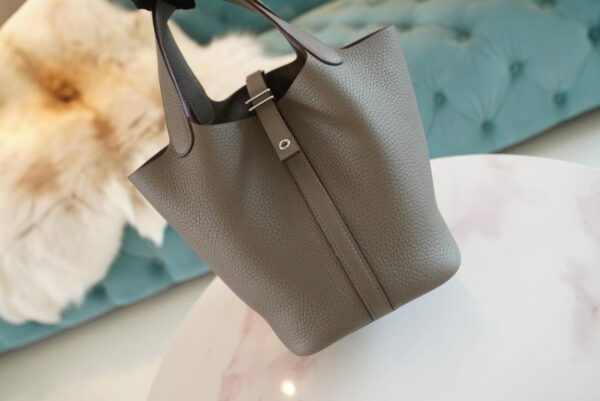 GPCMode Factory Hermes 8F Etain Clemence Leather Picotin18CM Silver Hardware
