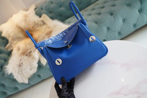 Wholesale Hermes Blue France Lindy 26CM Swift Leather Silver Hardware